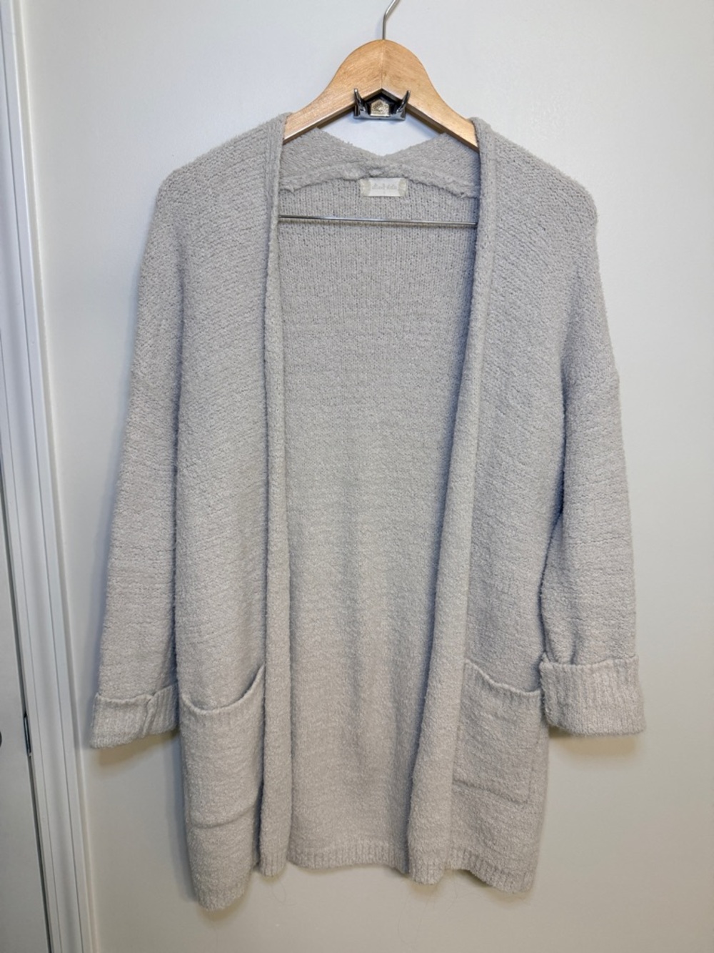 Altar'd State Light Gray Open Front Pocket Cardigan
